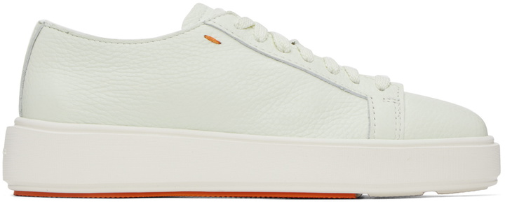 Photo: Santoni White Tumbled Sneakers