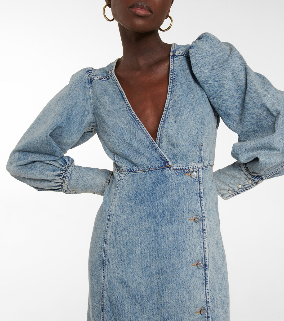 Ganni - Denim midi dress GANNI