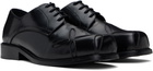 Stefan Cooke Black Slashed Square Toe Derbys