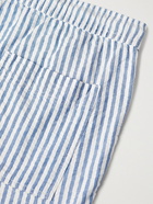 ALEX MILL - Saturday Striped Cotton-Seersucker Drawstring Shorts - Blue