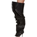 Y/Project Black Thigh High Boots