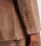 Veronica Beard Oria double-breasted suede jacket