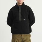 Taion Men's Pull Over Boa Fleece Jacket in Black/Black