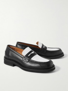 Mr P. - Jacques Two-Tone Leather Penny Loafers - Black
