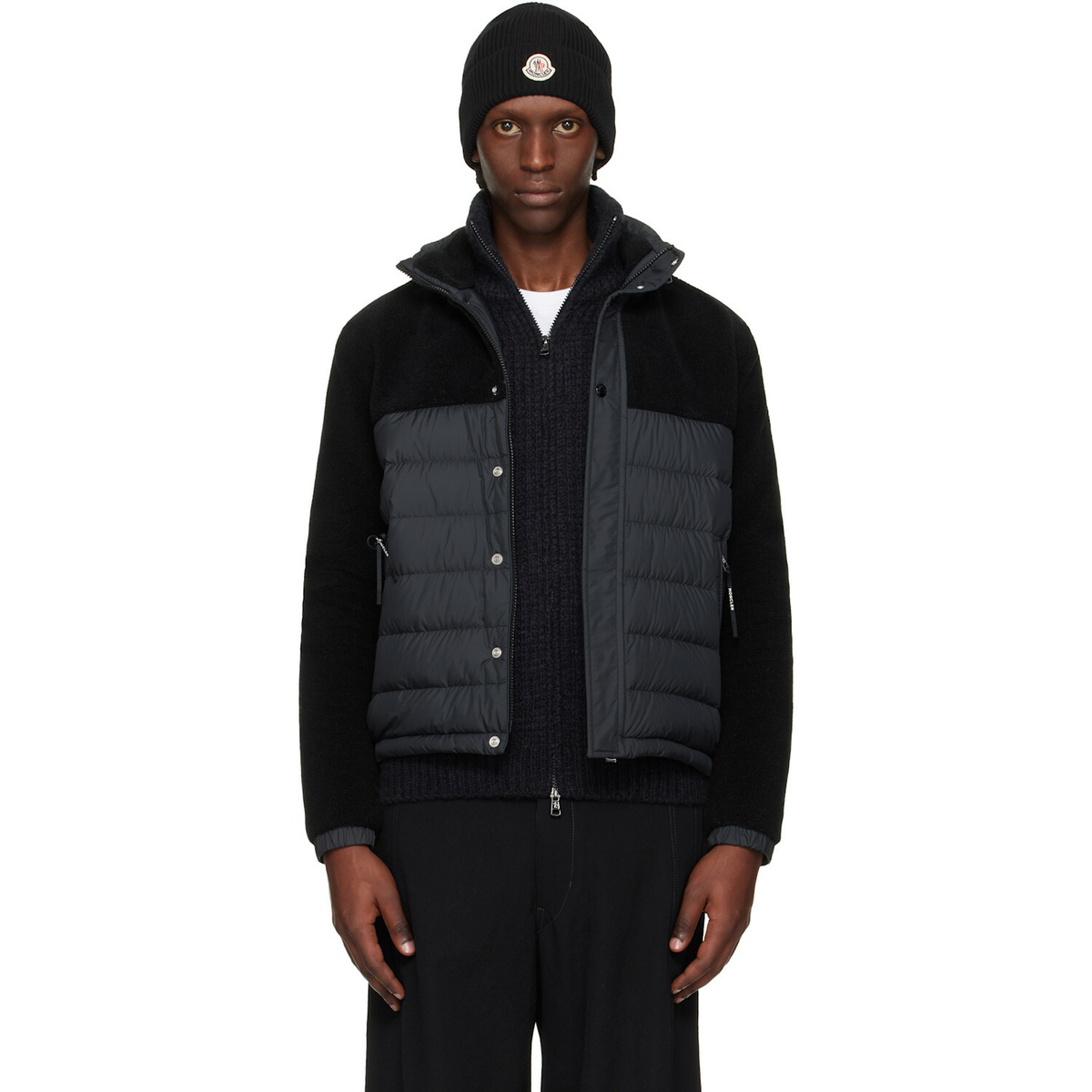 Moncler Black Mistral Teddy Short Down Jacket
