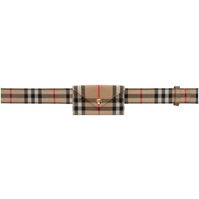 Vintage Check Belt in Beige - Burberry