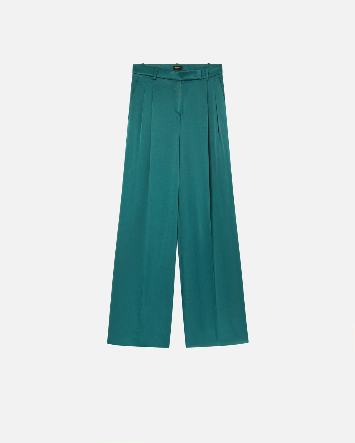 Pinko Tailored Satin Trousers Dark Bottle Green Pinko
