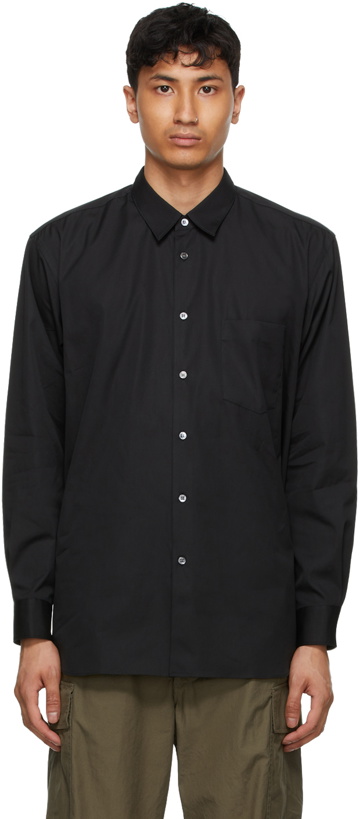 Photo: Comme des Garçons Shirt Black Poplin Forever Shrit