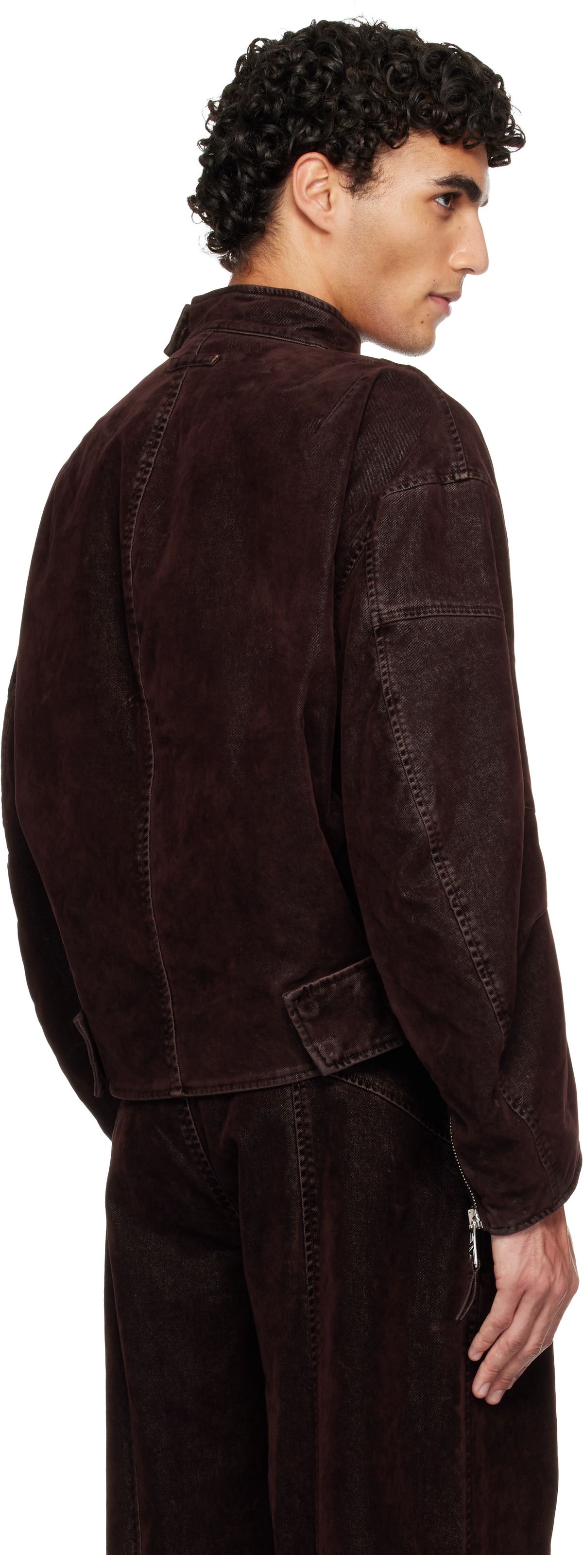 Jean Paul Gaultier Brown Minimal Moto Jacket