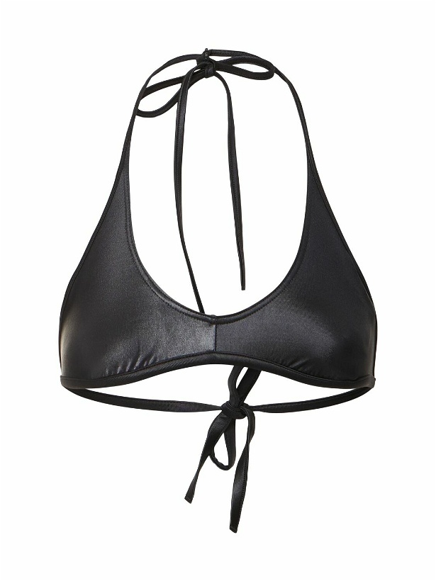 Photo: PALM ANGELS Monogram Crossover Lycra Bikini Top