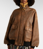 Khaite Sandor shearling-trimmed leather jacket