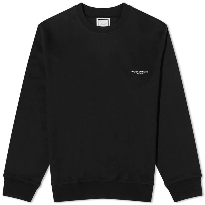 Photo: Wooyoungmi Men's Box Logo Crew Sweat in Black