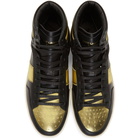 Saint Laurent Black and Gold SL/10 High-Top Sneakers