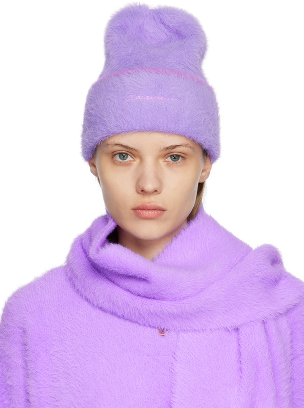 Photo: Jacquemus Purple 'Le Bonnet Neve' Beanie