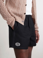 BODE - Field Straight-Leg Logo-Embroidered Cotton-Twill Shorts - Black