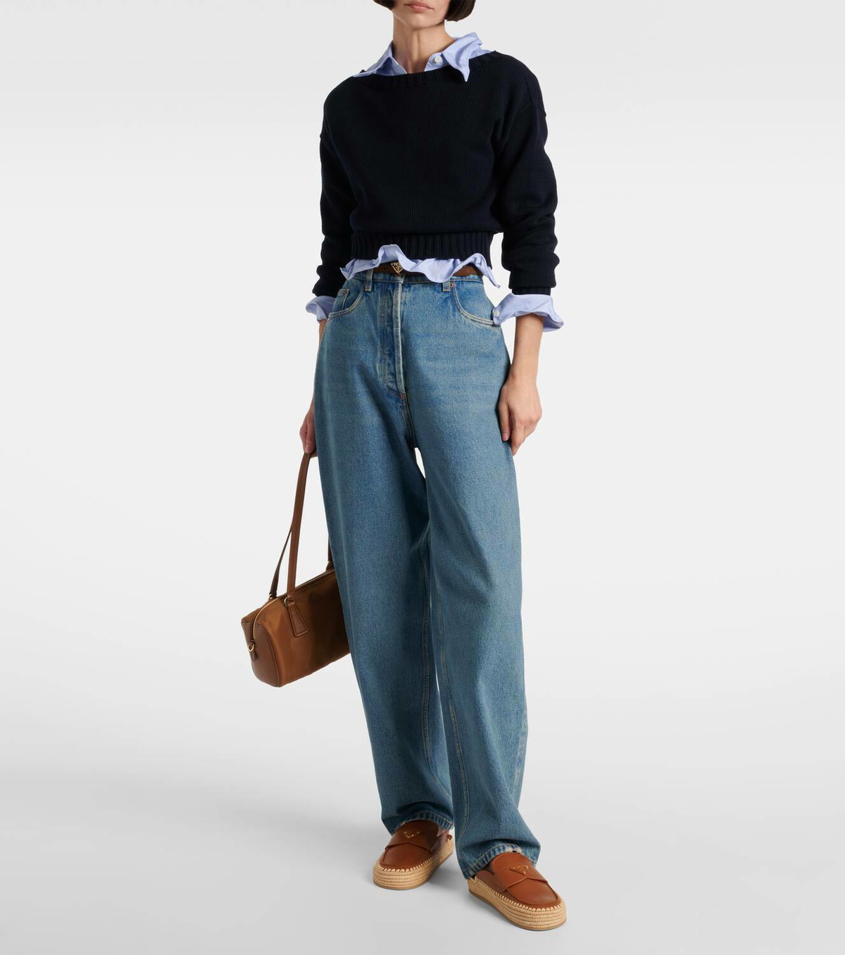 Prada Leather espadrille mules