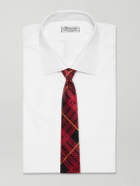 McQueen - 8cm Logo-Embroidered Checked Silk Tie