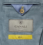 CANALI - Kei Slim-Fit Unstructured Herringbone Linen Blazer - Blue