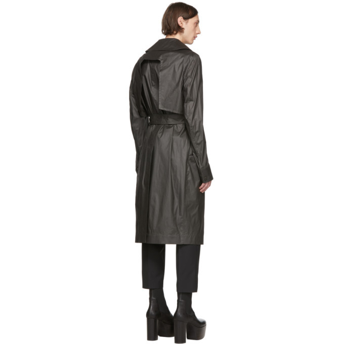 Rick Owens Black Drella Trench Coat Rick Owens