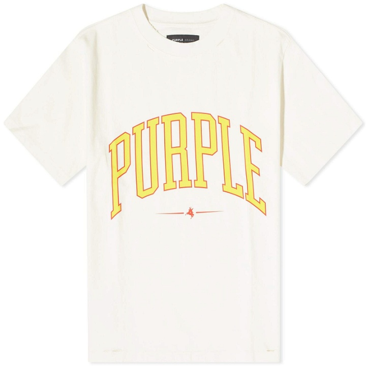Photo: Purple Brand Men's Heavy Jersey T-Shirt in Off White