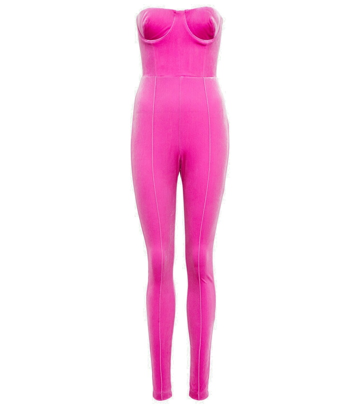 Photo: Alex Perry Strapless velvet jumpsuit