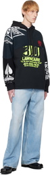 Marine Serre Black Regenerated Graphic Sweatshirts Hoodie