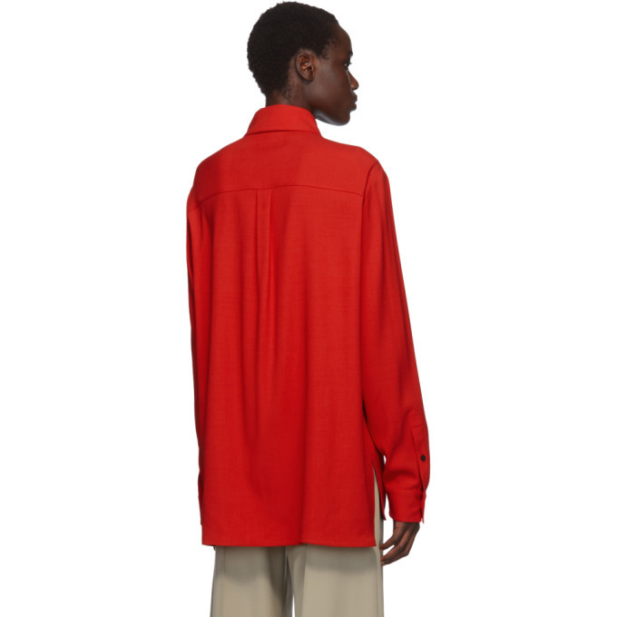 Kwaidan Editions Red Fluid Wool 70s Collar Shirt Kwaidan Editions