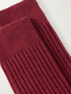 Canali - Ribbed Cashmere Socks - Red