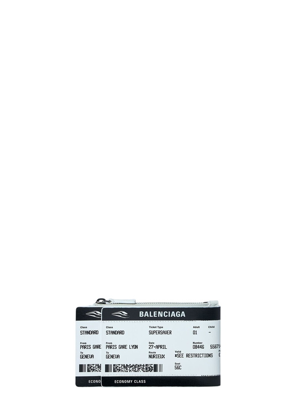 Photo: Balenciaga Ticket-Print Leather Zip Pouch