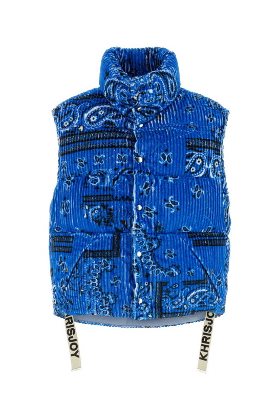 Photo: Khrisjoy Printed Corduroy Oversize Sleeveless Down Jacket
