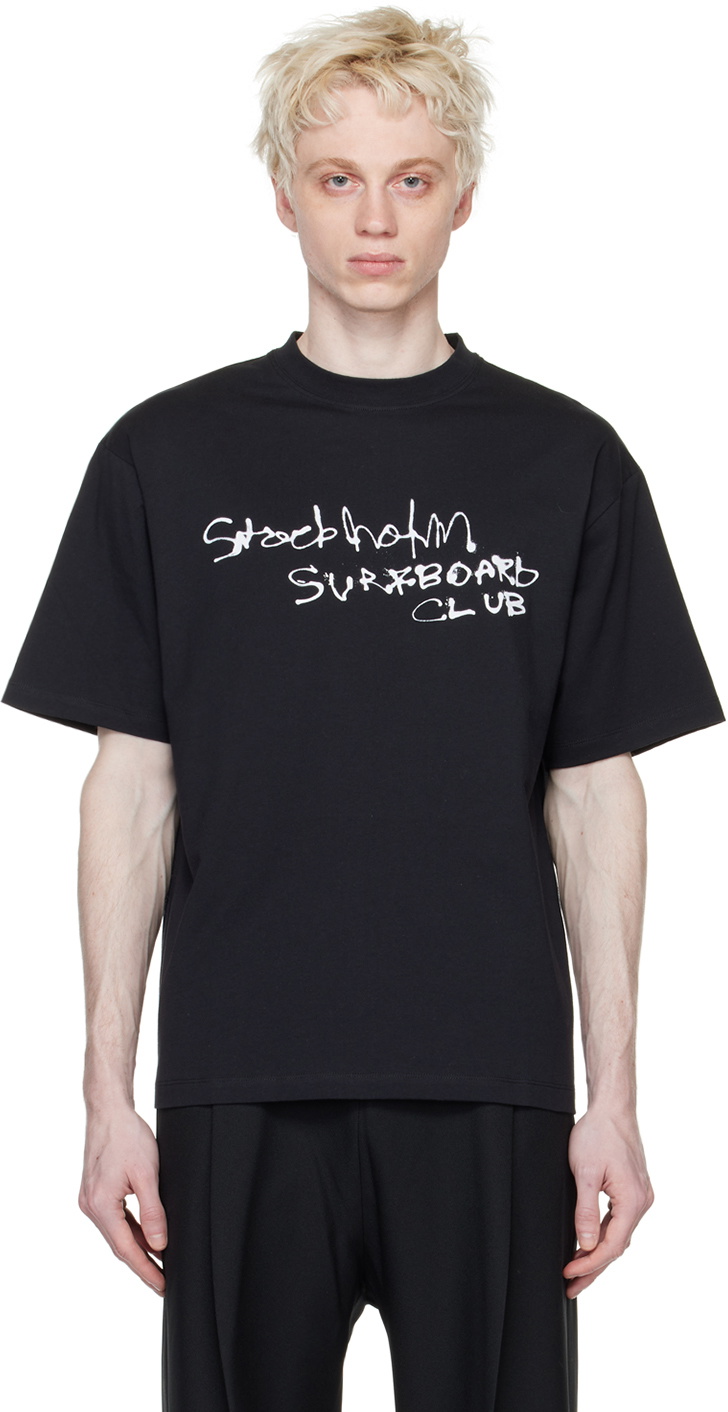 Stockholm (Surfboard) Club Black Airbrush T-Shirt Stockholm Surfboard Club
