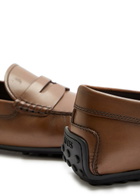 Tods City Gommino Leather Loafers Brown