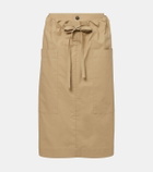 Tod's Tie-detail coated cotton midi skirt
