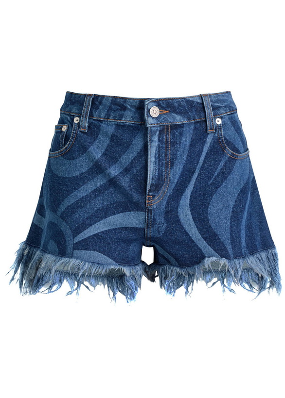 Photo: Pucci Wave-printed Stretch-denim Shorts