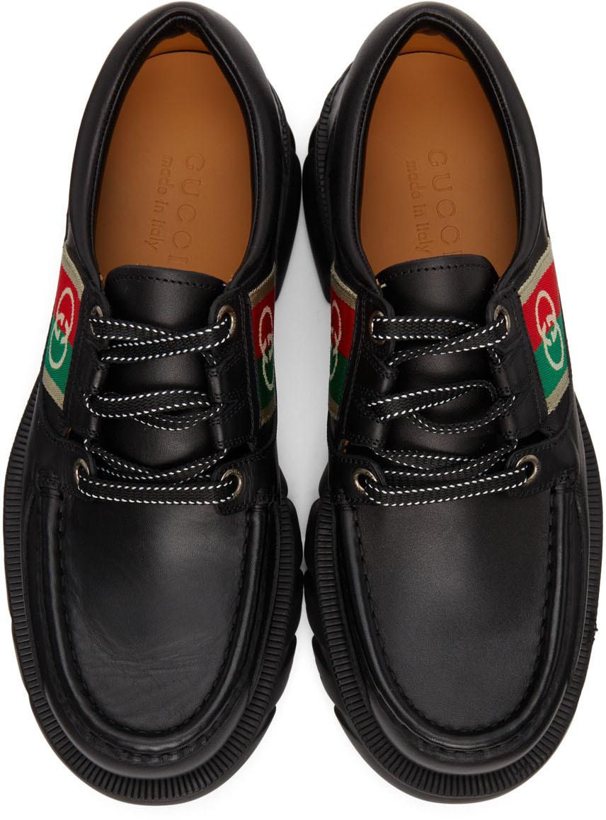 Gucci Black Interlocking G Lace-Up Derbys Gucci