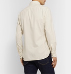 TOM FORD - Slim-Fit Button-Down Collar Brushed-Cotton Shirt - Neutrals