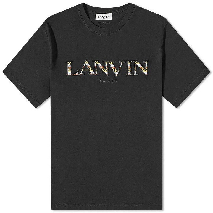 Photo: Lanvin Men's Curb Embroidered T-Shirt in Black