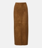 Nour Hammour Selly suede midi skirt