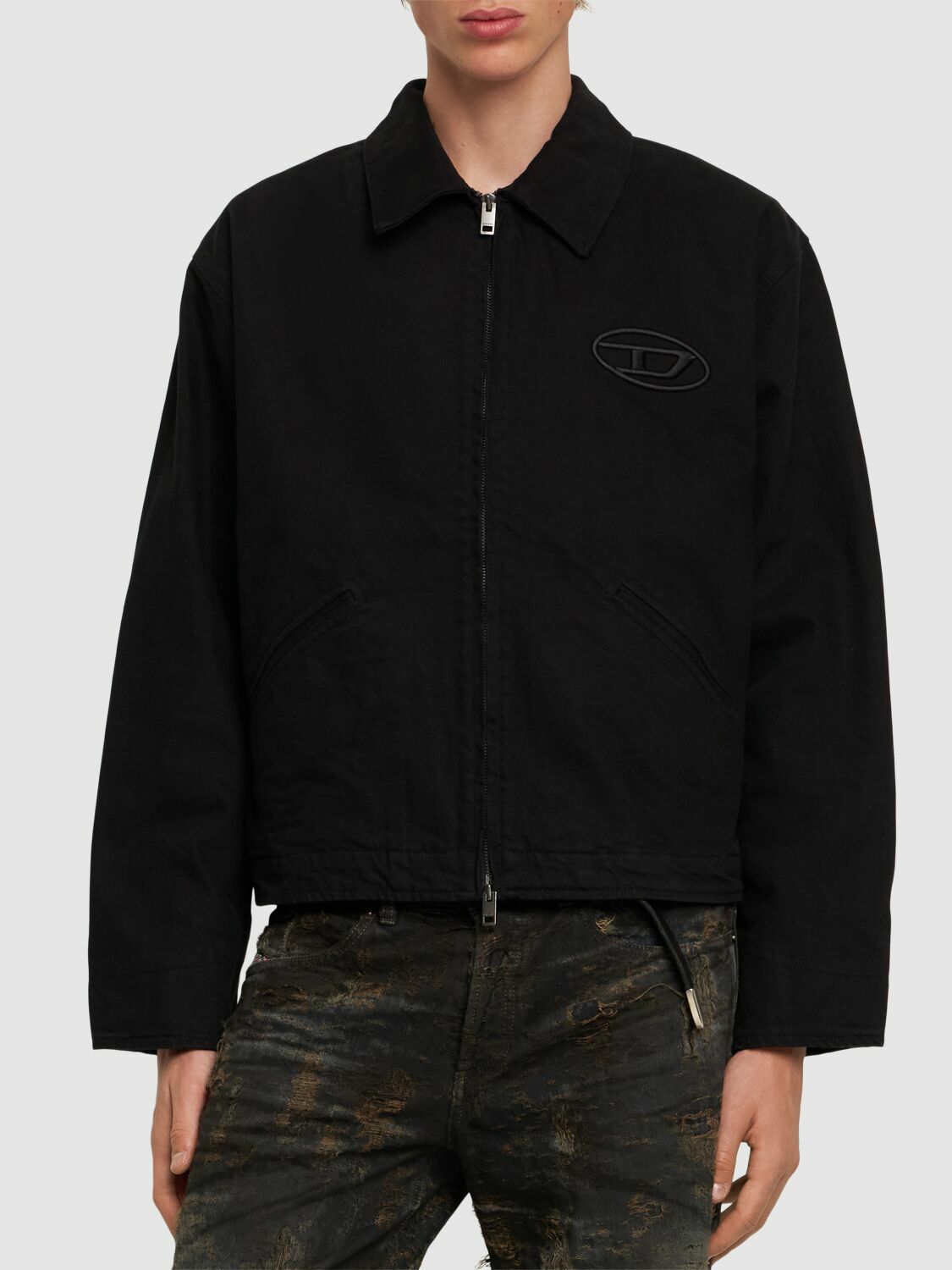 DIESEL ブラック デニムジャケット J-Taylor-Bleach 46 DIESEL J-taylor Bleach Casual Jacket Diesel