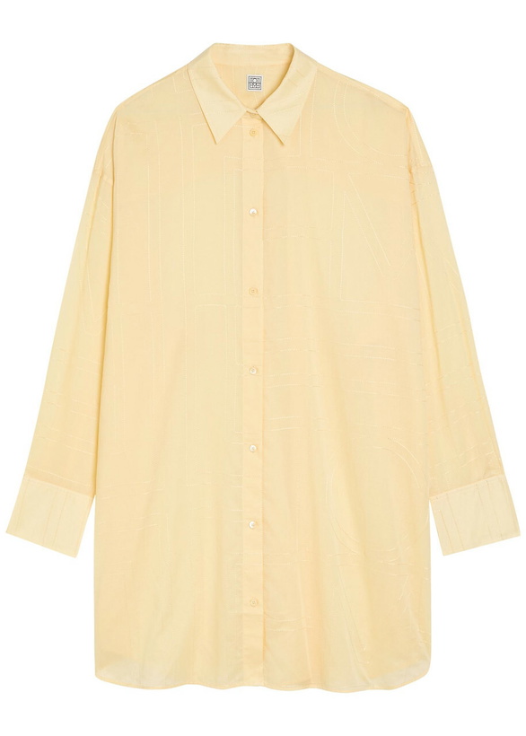 Photo: Toteme Logo-monogrammed Cotton-blend Shirt Yellow