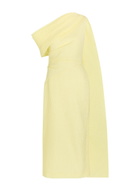 Roksanda Maite Cape-effect Cloqué Midi Dress Yellow Lemon