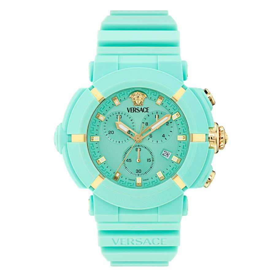 Versace Real Active Chrono Quartz Light Blue Dial Watch VE0L00325