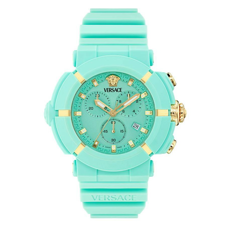 Photo: Versace Real Active Chrono Quartz Light Blue Dial Watch VE0L00325
