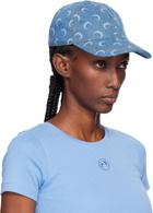 Marine Serre Blue Moon Laser Denim Baseball Cap