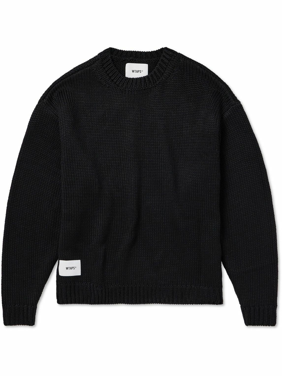 WTAPS - Logo-Appliquéd Jacquard-Knit Sweater - Black