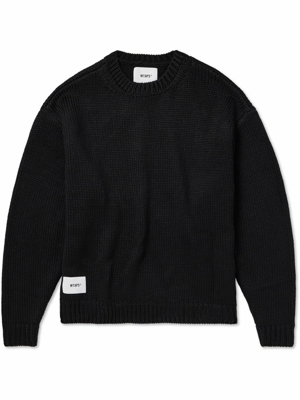 Photo: WTAPS - Logo-Appliquéd Jacquard-Knit Sweater - Black