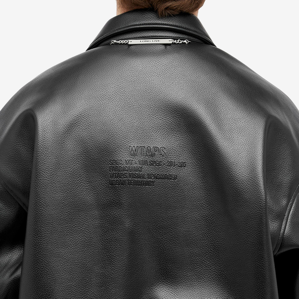 WTAPS Men's 04 Synthetic Leather Flight Jacket in Black WTAPS