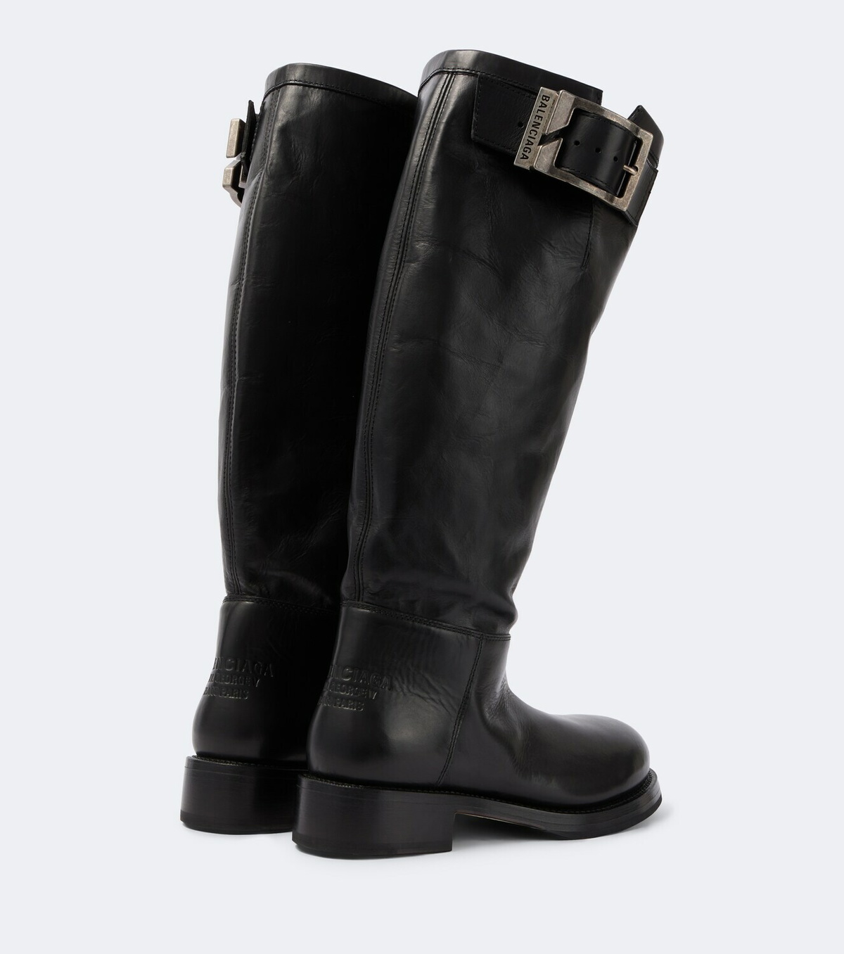Balenciaga Motor leather knee-high boots