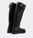 Balenciaga Motor leather knee-high boots