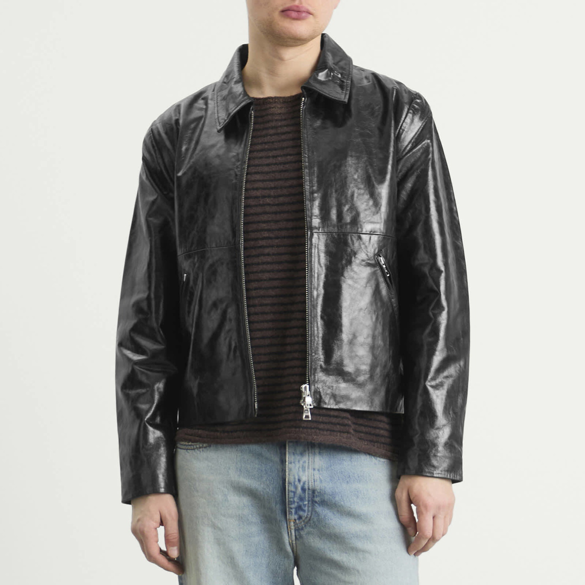 Won Hundred Men's Dutton Leather Jacket in Black